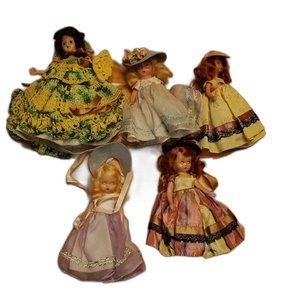 Set of 5 Vintage 1950s Collectible Storybook Dolls with Original Letter